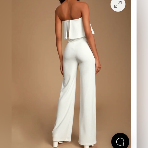 Off Shoulder Beige/off white Jumpsuit Size XS - Picture 4 of 8